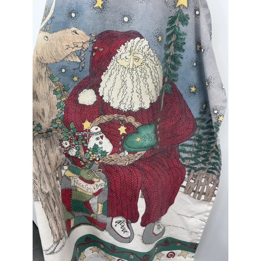 Deb Strain Christmas Santa Fabric Apron 